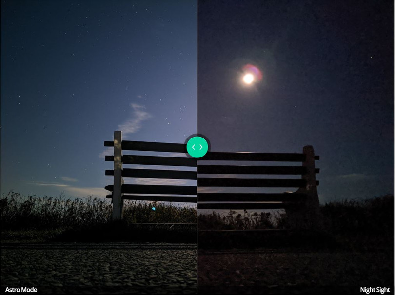 So sánh chế độ chụp Astro Mode và Night Sight (Ảnh: Android Authority) So sánh chế độ chụp Astro Mode và Night Sight (Ảnh: Android Authority)