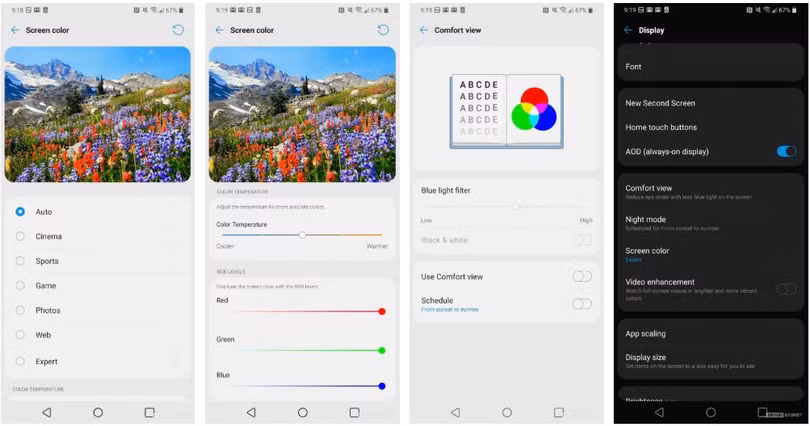 Bạn có thể dễ dàng chỉnh lại màu màn hình hiển thị theo ý mình (Ảnh: Android Authority)