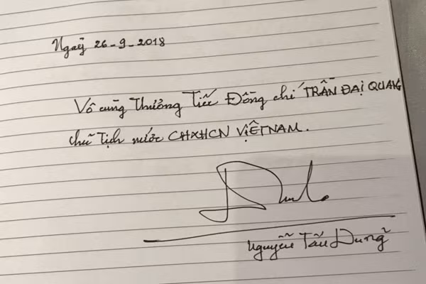 Lời viếng của nguyên Thủ tướng Nguyễn Tấn Dũng. Nguồn: Dân trí