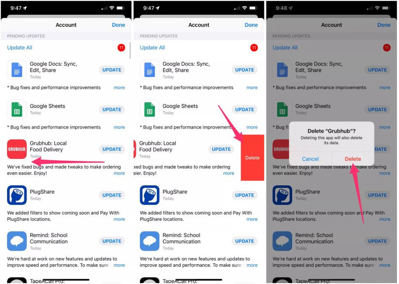 Giờ đây bạn có thể xóa ứng dụng ngay trong mục cập nhật (Ảnh: cnet.com) Giờ đây bạn có thể xóa ứng dụng ngay trong mục cập nhật (Ảnh: cnet.com)