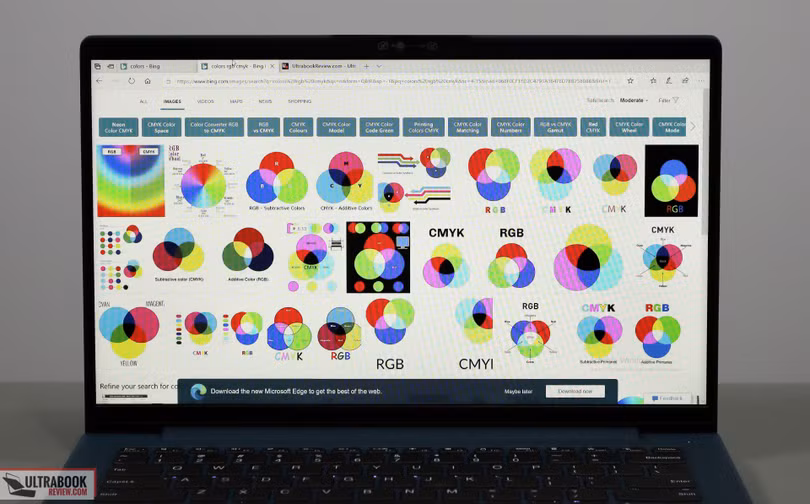 Chất lượng hiển thị của Lenovo Ideapad 5 chưa thực sự tốt (Ảnh: Ultrabook Review)