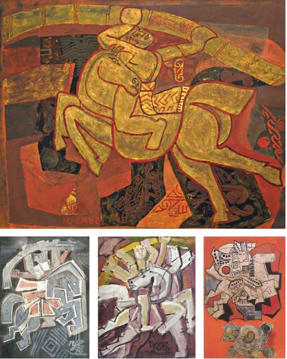 Một số tác phẩm trong loạt tranh chủ đề Gióng của họa sĩ Nguyễn Tư Nghiêm sáng tác các năm 1976, 1978, 1982... Một số tác phẩm trong loạt tranh chủ đề Gióng của họa sĩ Nguyễn Tư Nghiêm sáng tác các năm 1976, 1978, 1982...