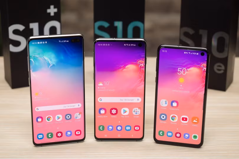 Samsung Galaxy S10+, S10, S10e (Ảnh: Phonearena)