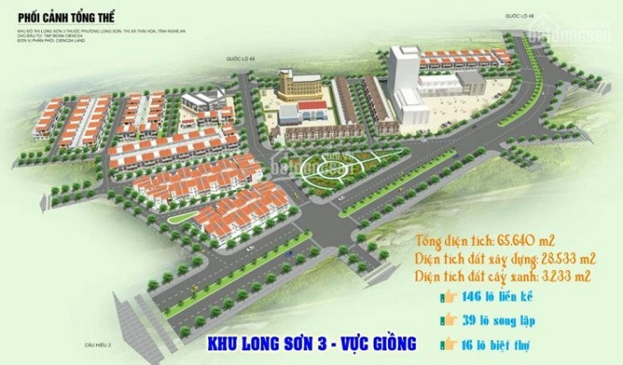 Phối cảnh KĐT Long Sơn 3 - Vực Giồng. Ảnh: cienco4