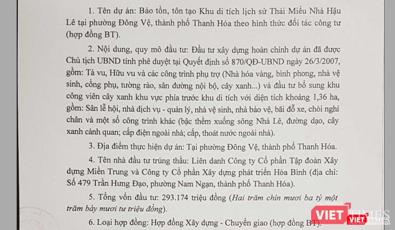 Tập đoàn Xây dựng Miền Trung là chủ đầu tư của nhiều dự án tại tỉnh Thanh Hóa.