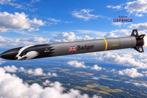 Ảnh do máy tính dựng về tên lửa Badger Mk1. Ảnh: Cody Aerospace & Defence.