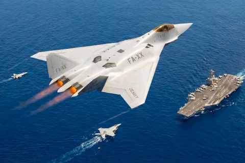 Phác họa tiêm kích thế hệ 6 F/A-XX hoạt động cùng với F-35. Ảnh: Asiatimes.