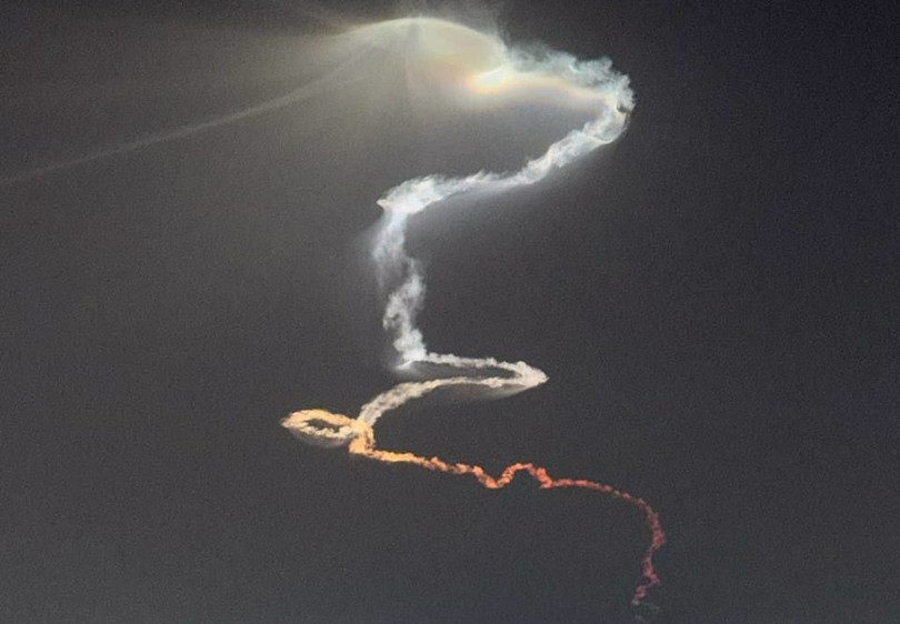 Hình ảnh về quỹ đạo bay của tên lửa lạ đêm 18/6 gây nên những đồn đoán. Ảnh: Chinatimes.