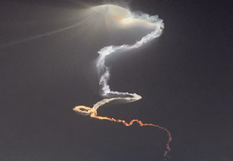 Hình ảnh về quỹ đạo bay của tên lửa lạ đêm 18/6 gây nên những đồn đoán. Ảnh: Chinatimes.