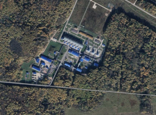 Trạm nén khí của Gazpom ở ngoại ô Moscow gần nơi chiếc UAV bị rơi. (Ảnh: @KyleJGlen).