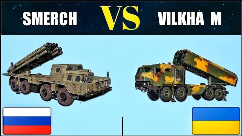 So sánh dàn BM-30 Smerch của Nga (trái) với Vilkha-M của Ukraine. (Ảnh: Sohu). So sánh dàn BM-30 Smerch của Nga (trái) với Vilkha-M của Ukraine. (Ảnh: Sohu).