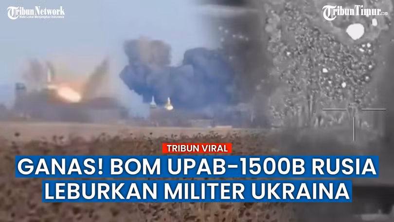 Ảnh vụ nổ do bom lượn UPAB-1500B gây ra (Ảnh: Tribun).