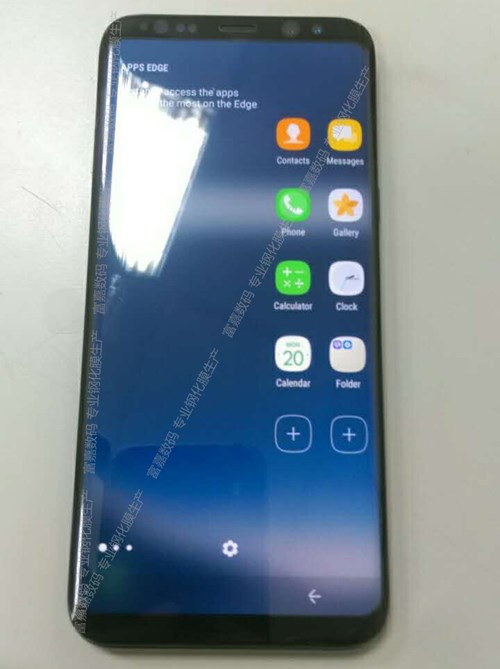 Hình ảnh rỏ rỉ cho thấy Galaxy S8 tích hợp dãy phím điều khiển/điều hướng cảm ứng ngay ở cạnh dưới màn hình - Ảnh: SamMobile.