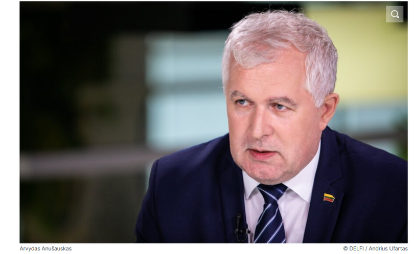 Bộ trưởng Quốc phòng Lithuania Arvydas Anusauskas (Ảnh: DELFI).