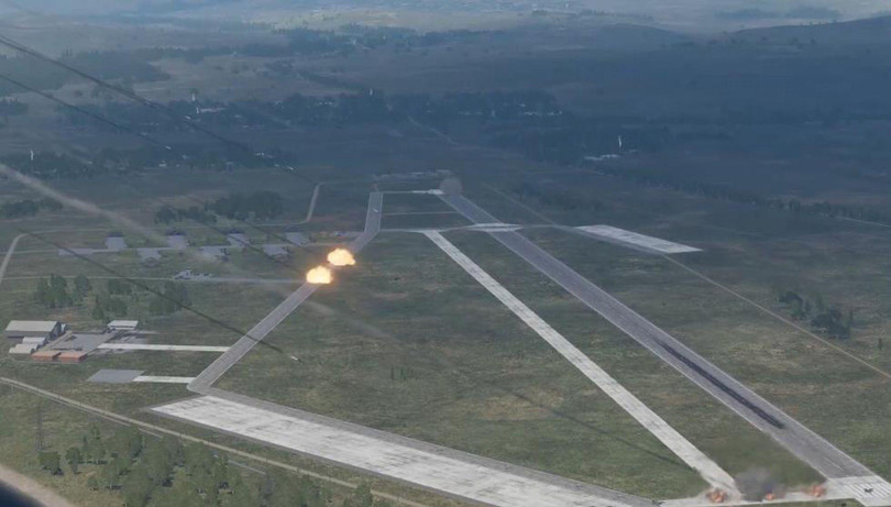 Tạp chí quân sự Trung Quốc đăng ảnh mô phỏng dùng tên lửa tấn công sân bay của Đài Loan (Ảnh: Dwnews).