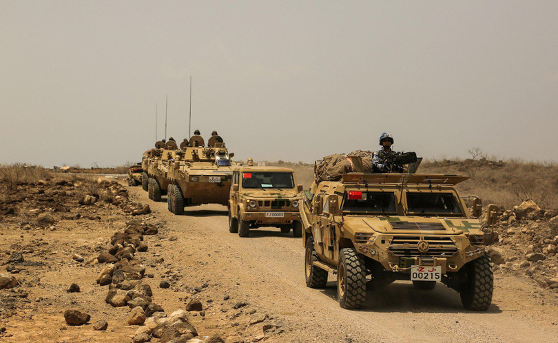 Lính Trung Quốc tại căn cứ ở Djibouti diễn tập (Ảnh: VCG).