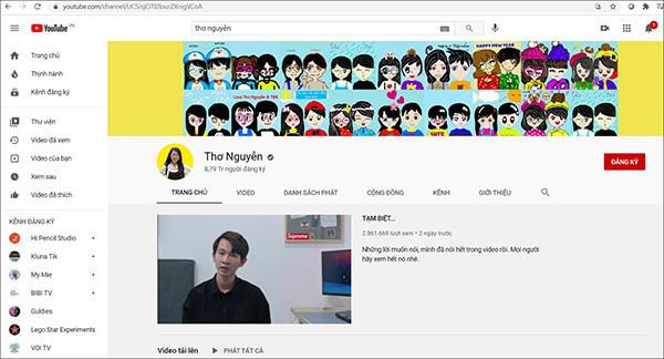 Sau vụ việc đăng clip phản cảm ảnh hưởng tiêu cực đến nhận thức của trẻ em, từ sáng ngày 16/3 đến nay, kênh Thơ Nguyễn trên YouTube đã ẩn hơn 1.000 video, đồng thời tắt chức năng kiếm tiền từ các video.