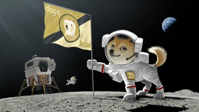 Ngày 24/2, Musk đăng ảnh chế về chú cho Shiba cắm cờ tiền ảo Dogecoin trên mặt trăng khiến giá tiền ảo này tăng đột biến.