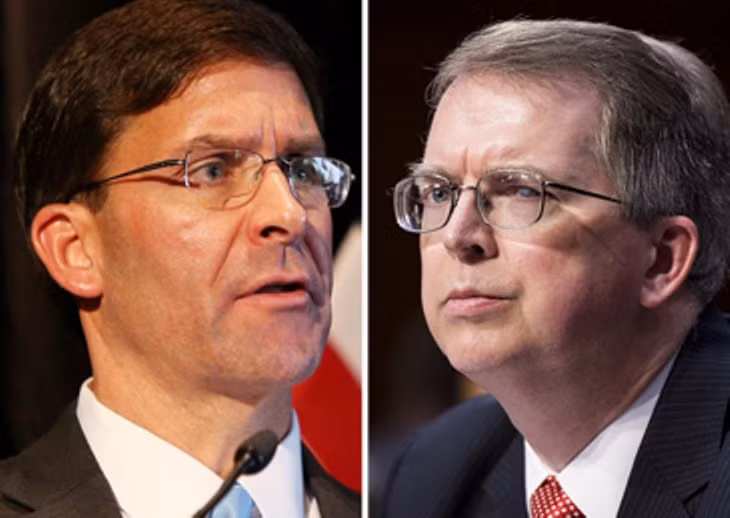 Cả Bộ trưởng Quốc phòng Mark Esper và Thứ trưởng David Norquist đều phải cách ly để phòng dịch bệnh COVID-19 (Ảnh: Guancha).