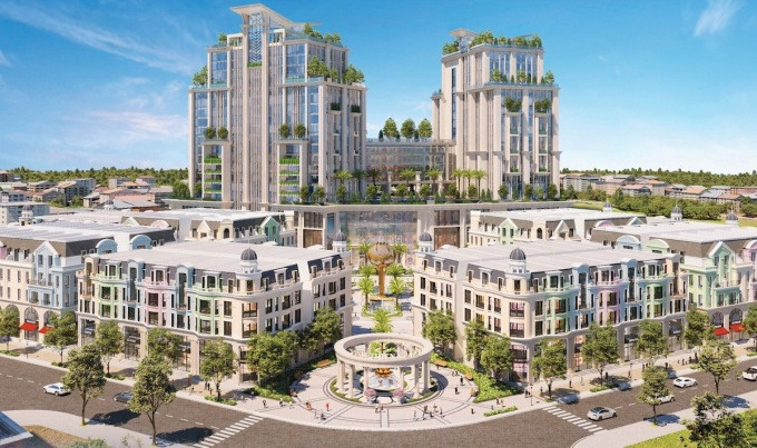 Phối cảnh dự án khu phức hợp nhà ở kết hợp thương mại tại An Giang. Ảnh: T&amp;T Group