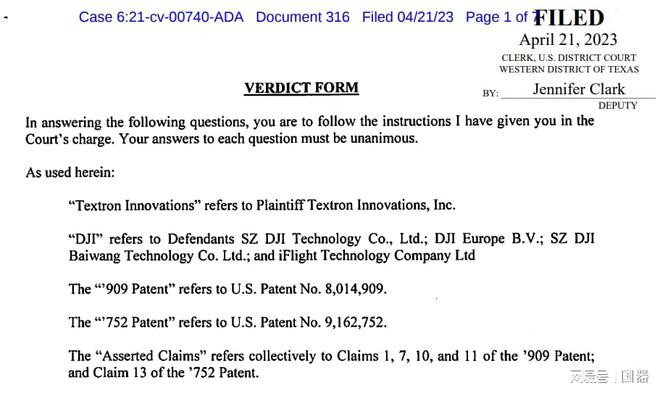 Một phần bản phán quyết của tòa án Mỹ (Ảnh: NetEasy). Một phần bản phán quyết của tòa án Mỹ (Ảnh: NetEasy).
