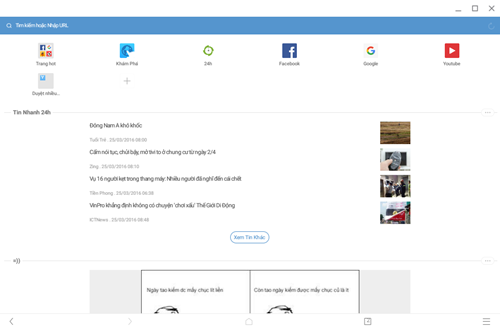 Giao diện ứng dụng Android trên trình duyệt Chrome.