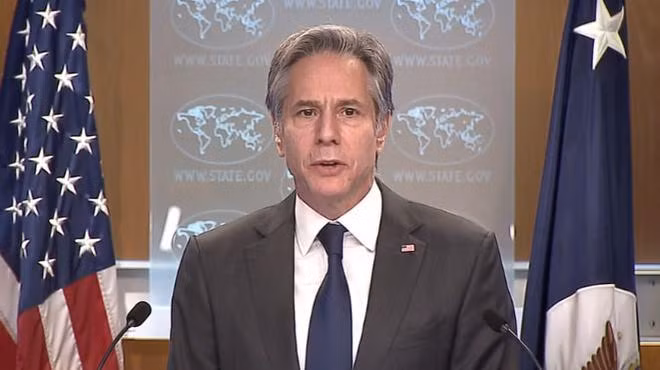 Ông Antony Blinken cảnh báo người Kazakhstan về sự có mặt của Quân đội Nga (Ảnh: Sina).