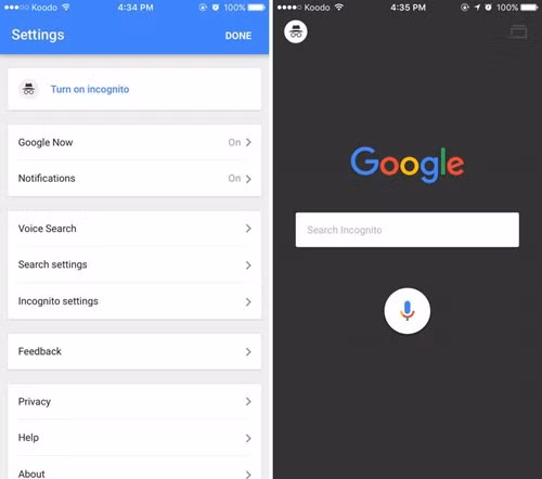 Ứng dụng Google trên iOS đã có thêm tính năng tìm kiếm ẩn danh.