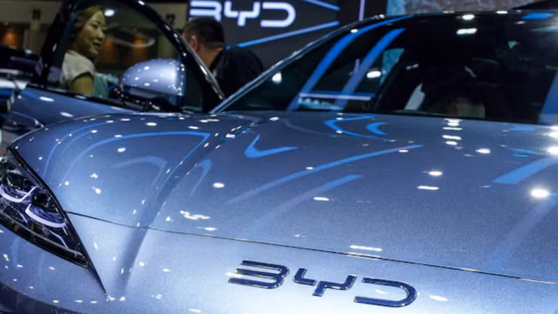 Mẫu xe BYD Sealion 7 EV tại Triển lãm ô tô quốc tế Thái Lan lần thứ 41, tại Bangkok. Ảnh: Reuters.