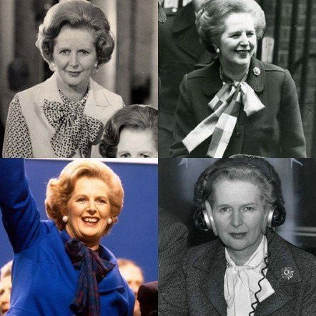 Cựu Thủ tướng Anh Margaret Thatcher luôn ý thức rằng những gì bà mặc lên người rất quan trọng. Thời kỳ đương nhiệm ở thập niên 80, hình ảnh nữ Thủ tướng đầu tiên của nước Anh gắn liền với những bộ suits quyền lực và những chiếc áo thắt nơ nữ tính. (Ảnh: CNN)