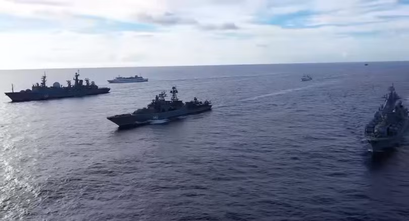 Các chiến hạm Nga đang tập trận ở Thái Bình Dương (Ảnh: Đa Chiều).
