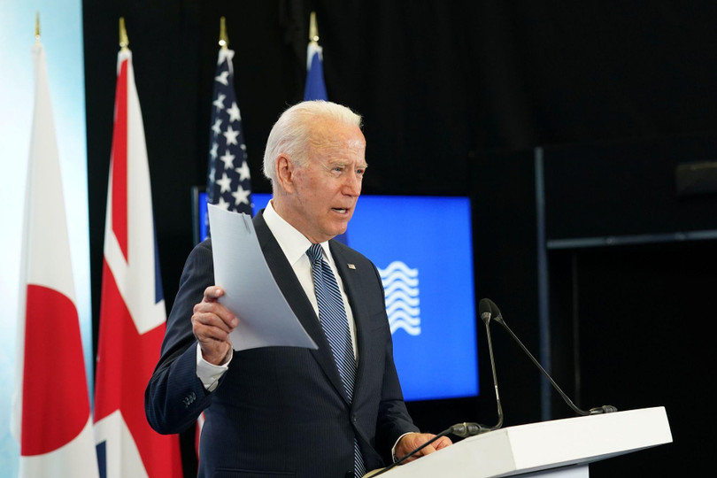 Ông Biden họp báo, bày tỏ rất hài lòng về kết quả Hội nghị thượng đỉnh G7 (Ảnh: Reuters).