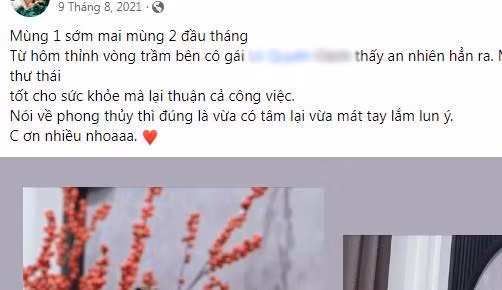 Một diễn viên quảng cáo cho tài khoản Facebook chuyên bán đồ phong thủy.