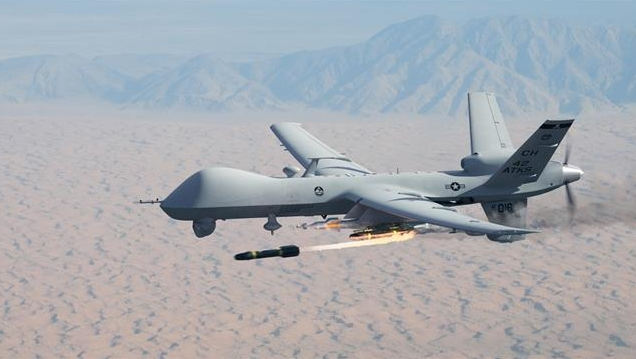 máy bay không người lái MQ-9 Reaper phóng tên lửa AGM-114R9X (Ảnh: Đông Phương).