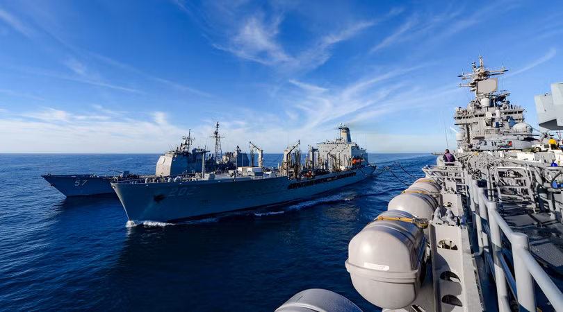Các tàu chiến Mỹ tham gia cuộc diễn tập LSE21 (Ảnh: US Navy).