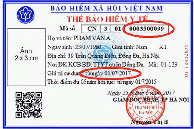 Mã số Bảo hiểm xã hội được in trên thẻ Bảo hiểm y tế.