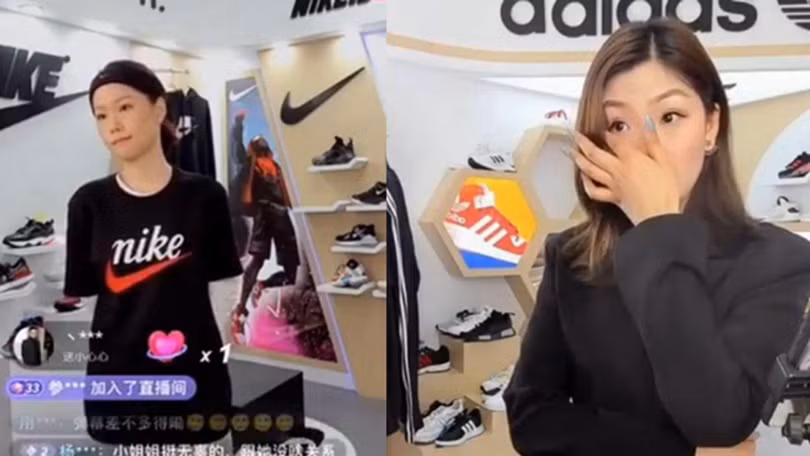 Những nhân viên người Trung Quốc bán hàng cho các nhãn hiệu Nike, Adidas bị tấn công (Ảnh: Đa Chiều).