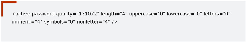 Cách thức mã hóa mật khẩu được lưu trong tập tin device_polices.xml.