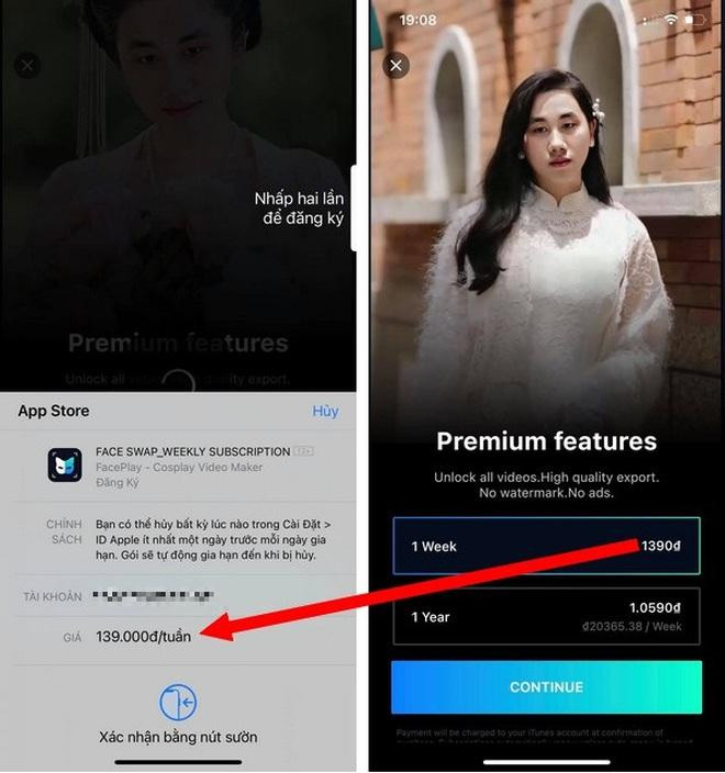 Cách hiển thị mức giá phiên bản chuyên nghiệp của FacePlay có thể khiến nhiều người hiểu lầm và chấp nhận chi tiền.
