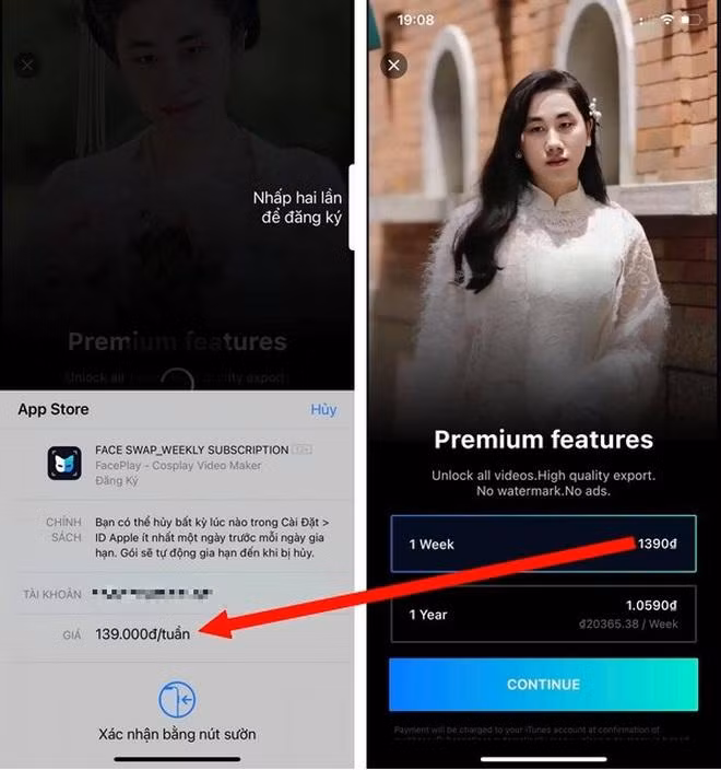 Cách hiển thị mức giá phiên bản chuyên nghiệp của FacePlay có thể khiến nhiều người hiểu lầm và chấp nhận chi tiền.
