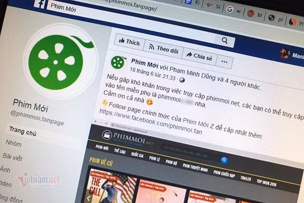 Sau khi bị chặn hồi giữa năm 2020, website phimmoi liên tục đổi tên miền để qua mặt các cơ quan quản lý. Ảnh: Trọng Đạt