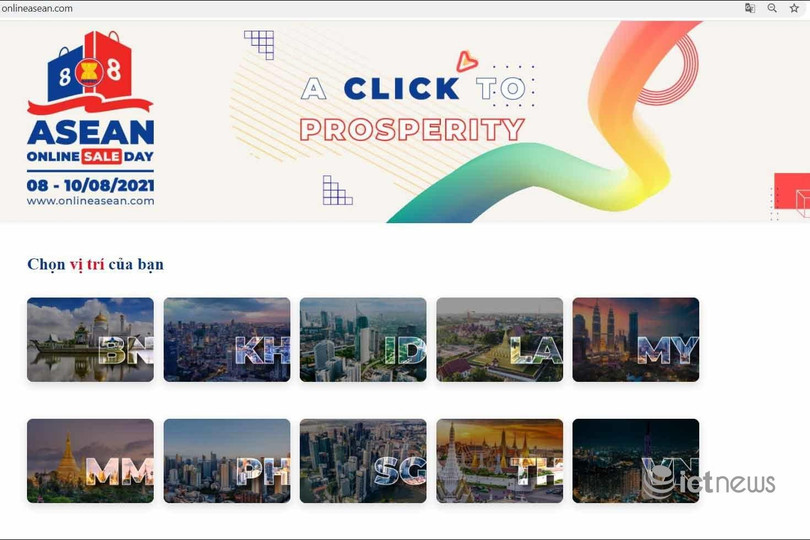 Chương trình Ngày mua sắm trực tuyến lớn nhất ASEAN năm 2021 sẽ diễn ra từ 0h ngày 8/8 đến 24h ngày 10/8. (Ảnh giao diện website chính thức của chương trình)