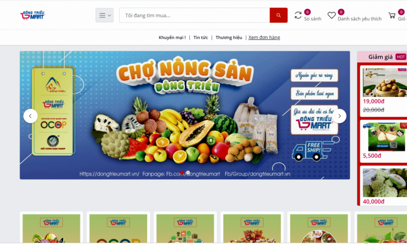 TX Đông Triều xây dựng trang dongtrieumart.vn để đưa nông sản lên sàn thương mại điện tử địa phương.