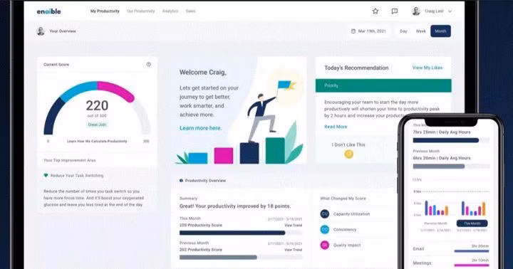 Giao diện phần mềm Enaible