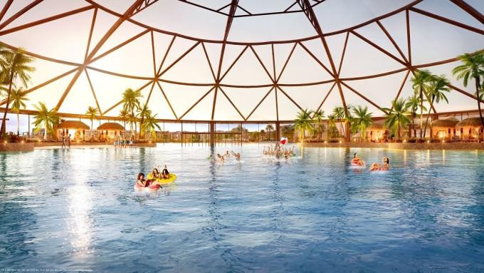 Tiện ích hồ bơi mái vòm hiện đại tại khu đô thị của Vinhomes. Ảnh: Vinhomes