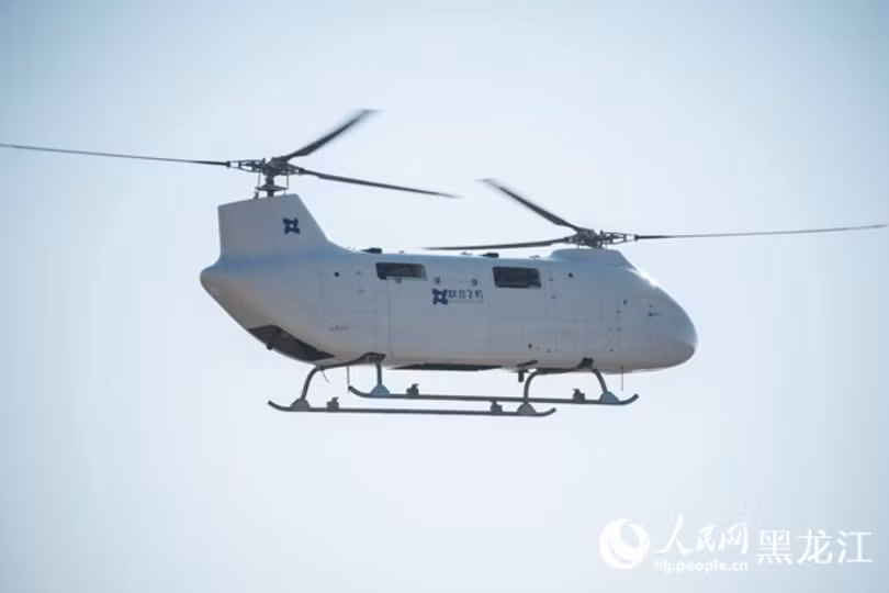 Trực thăng không người lái hạng nặng Bội Ảnh T-1400 của Trung Quốc. Ảnh: Peopledaily.