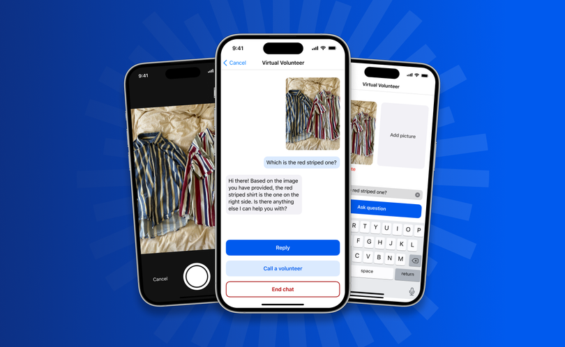 Giao diện ứng dụng the Virtual Volunteer (nguồn Be My Eyes) Giao diện ứng dụng the Virtual Volunteer (nguồn Be My Eyes)