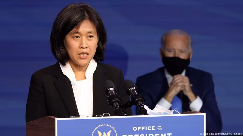 Sau khi bà Katherine Tai, một người Mỹ gốc Đài Loan được bổ nhiệm làm Giám đốc Văn phòng Đại diện Thương mại Mỹ (USTR), việc đàm phán kí BTA với Đài Loan đã được thúc đẩy mạnh mẽ (Ảnh: AP).