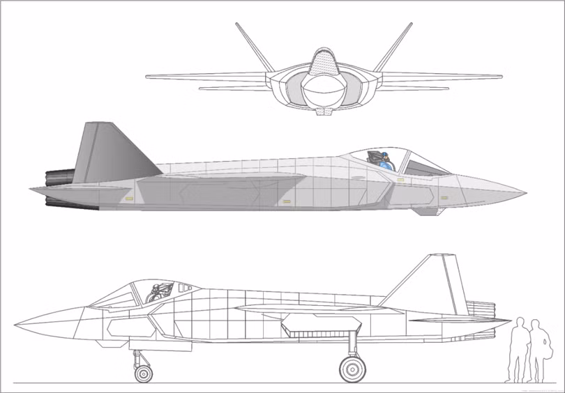 Một phỏng đoán về hình dạng thật của chiếc máy bay (Ảnh: Sohu).
