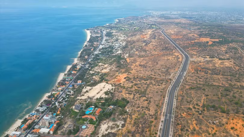 Vị trí sẽ thực hiện dự án khu đô thị thương mại dịch vụ mới Hàm Tiến - Mũi Né.